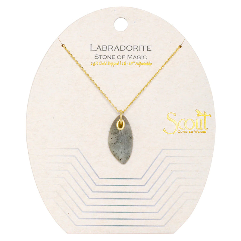 Scout Stone Necklace- Labradorite Gold