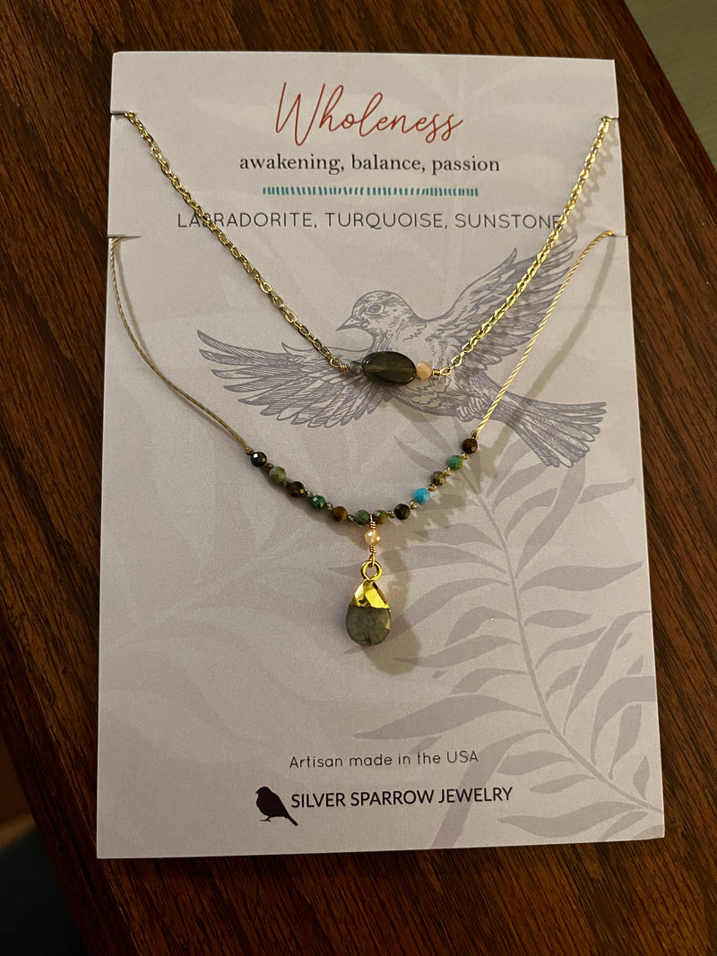 Silver Sparrow Drop Duos necklaces