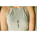Long Feather Lava Stone Diffuser Necklace